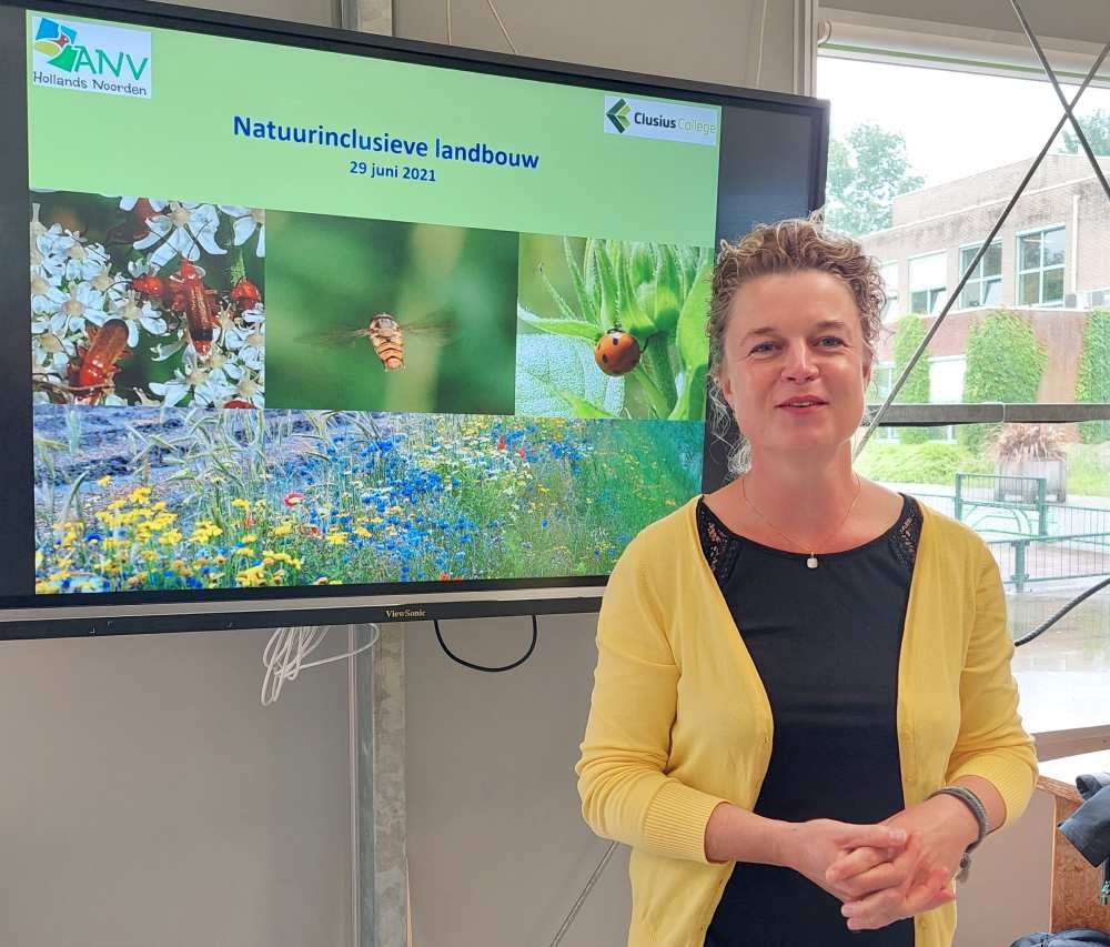 Vrouw voor digibord