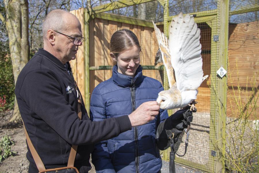 stagiaire met vogel