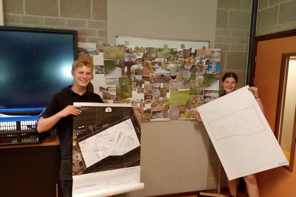 Studenten met moodboard inspiratietuin