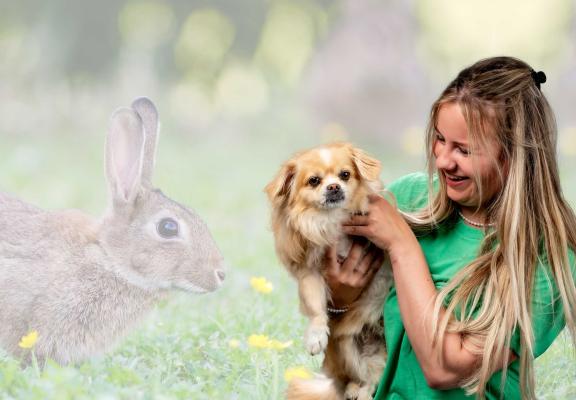 Dierenverzorging opleiding Vonk leerling met hond op de arm